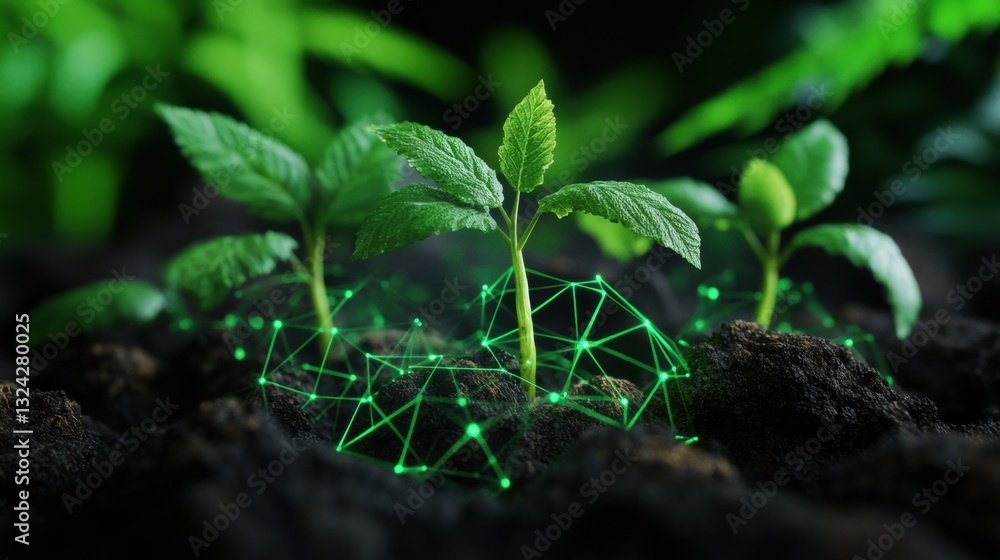 Poster cybernetic ecosystems next-gen urban agriculture visualization - sustainable smart farming technolog