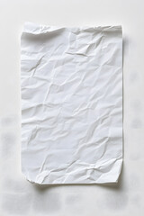 Obraz premium A piece of crumpled wrinkled white office paper isolated on white background