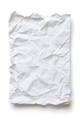 Obraz premium A piece of crumpled wrinkled white office paper isolated on white background