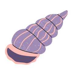 Seashell isolated on white background. Vector flat summer illustration clipart.