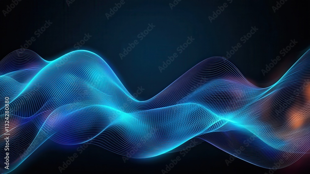 Poster mesmerizing waves of ethereal energy a captivating digital abstract art composition featuring smooth
