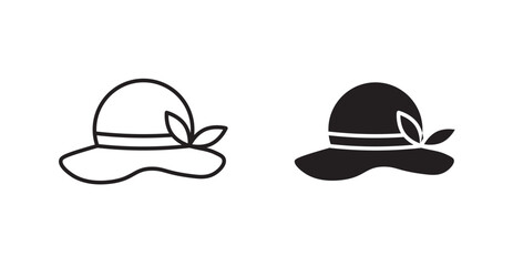 Woman hat icons graphics vectors designs