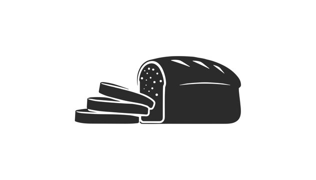 Sliced loaf of bread icon in black silhouette style.