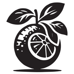 Orange Vector art illustration with leaves