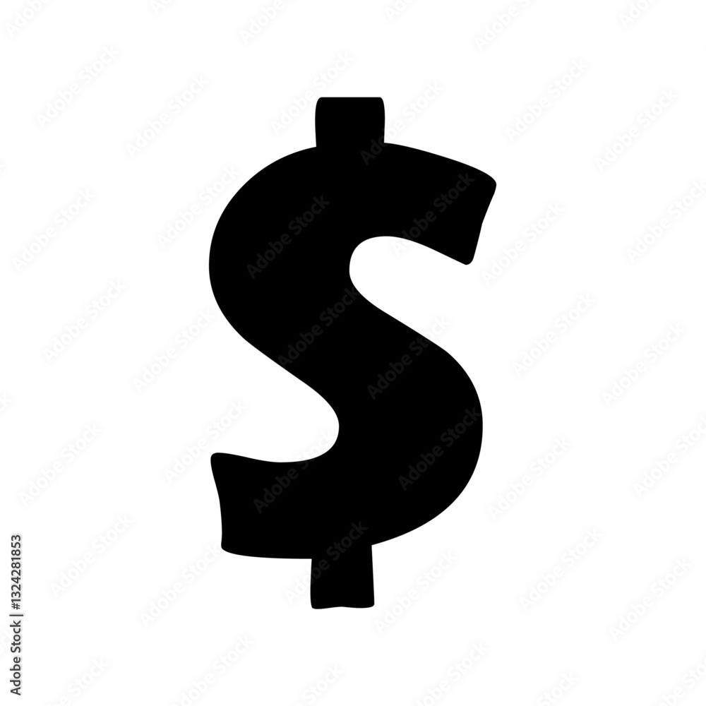Poster a bold symbol representing currency and financial value isolated against a signifying wealth and com