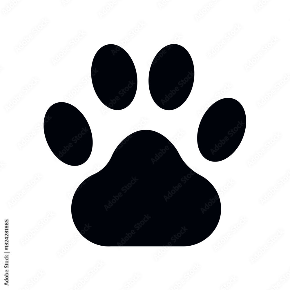 Poster paw print on a simple yet powerful symbol of animals tracking and nature conveying a sense of connec