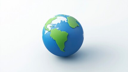 Globe Model Illustrating Earth's Continents on a White Background