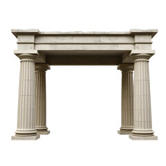 Obraz premium two ancient greek or roman classical column made of stone isolated on white background