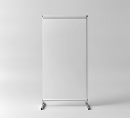 Standing White Blank Roll Up Banner Stand for Presentation Mockup