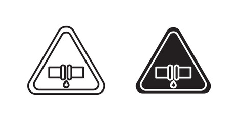 Caution safety leak of water or chemical material signs graphics vectors designs