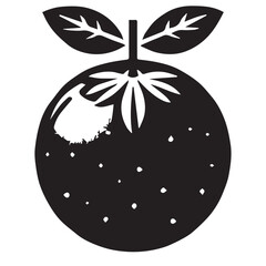 Orange Vector art illustration with leaves