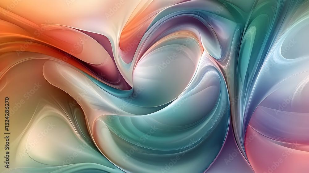 Poster Fluidity of Color A Symphony of Flowing Hues in an Abstract Composition Backdrop