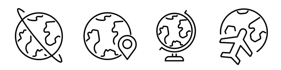 Globe icon. Globe earth icon