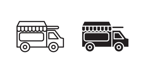 Food truck icons graphics vectors designs