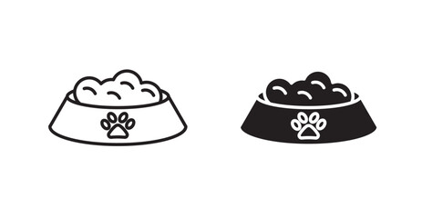 Dog feeding icons graphics vectors designs