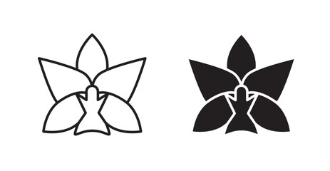 Moth orchid icons graphics vectors designs