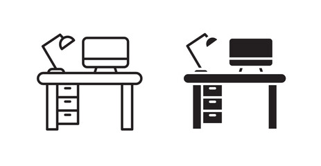 Workplace icons graphics vectors designs