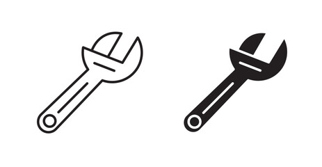 Adjustable wrench icons graphics vectors designs
