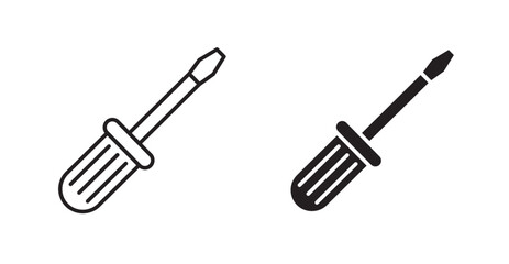 Screwdriver icons graphics vectors designs