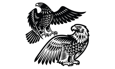Soaring eagle vector design logo illustration