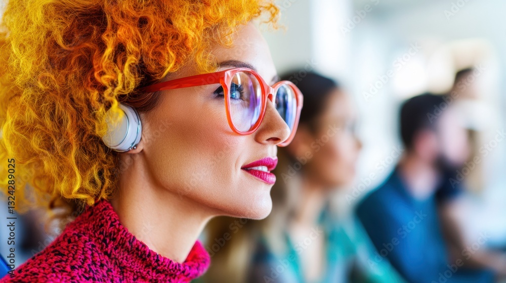 Aufkleber vibrant workplace diversity inclusive tech-forward professionals embodying next-generation collabora
