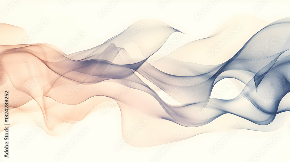 Poster fluid abstract streamlined design with smooth gradient and transparent overlay effects
