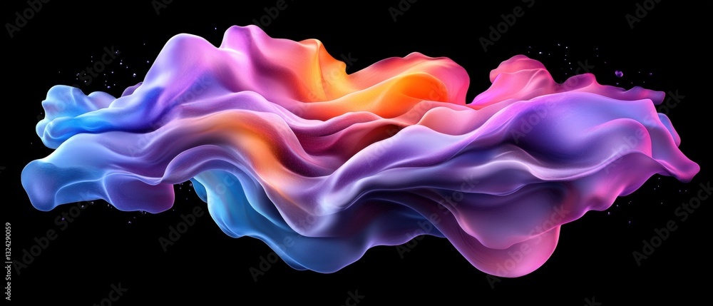 Aufkleber Dynamic colorful liquid flowing in an abstract style creating a stunning visual experience of art and vibrancy