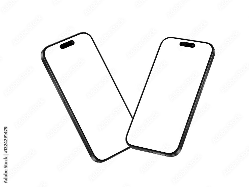 Poster high quality realistic 3d render smartphone ui ux screen mockup with transparent png