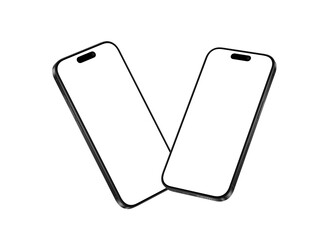 High quality realistic 3d render smartphone ui ux screen mockup with transparent PNG