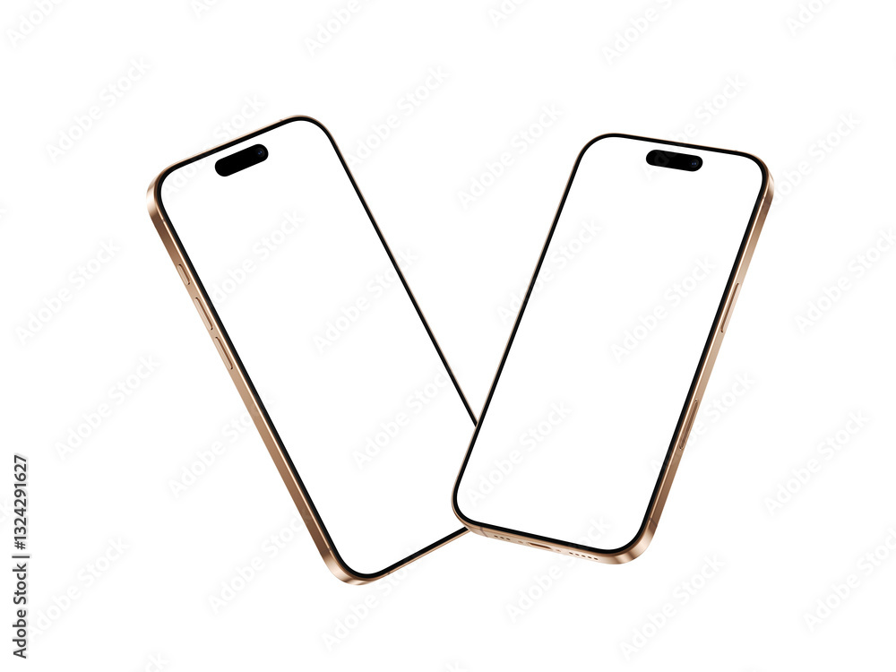 Aufkleber high quality realistic 3d render smartphone ui ux screen mockup with transparent png