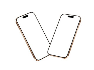 High quality realistic 3d render smartphone ui ux screen mockup with transparent PNG