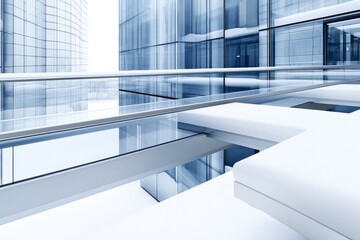 Obraz premium Modern architectural design featuring glass buildings and sleek lines