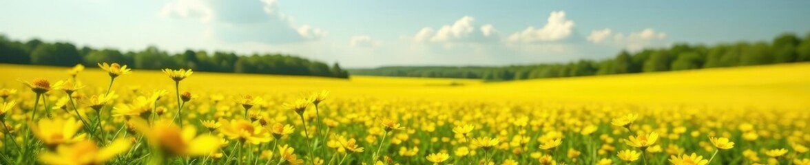 Obraz premium Field of golden helichrysum flowers in full bloom, flowers, yellow, landscape