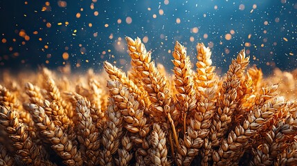 In the cereal agriculture field, a combine harvester tractor efficiently harvests crops.