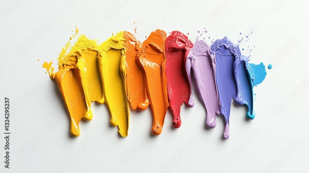 Poster paint being skillfully spread across a white surface creating a beautiful layer of color for artisti