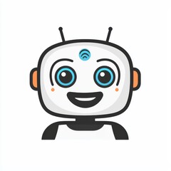 Obraz premium Cartoon Robot Character with Smiling Face and Friendly Expression