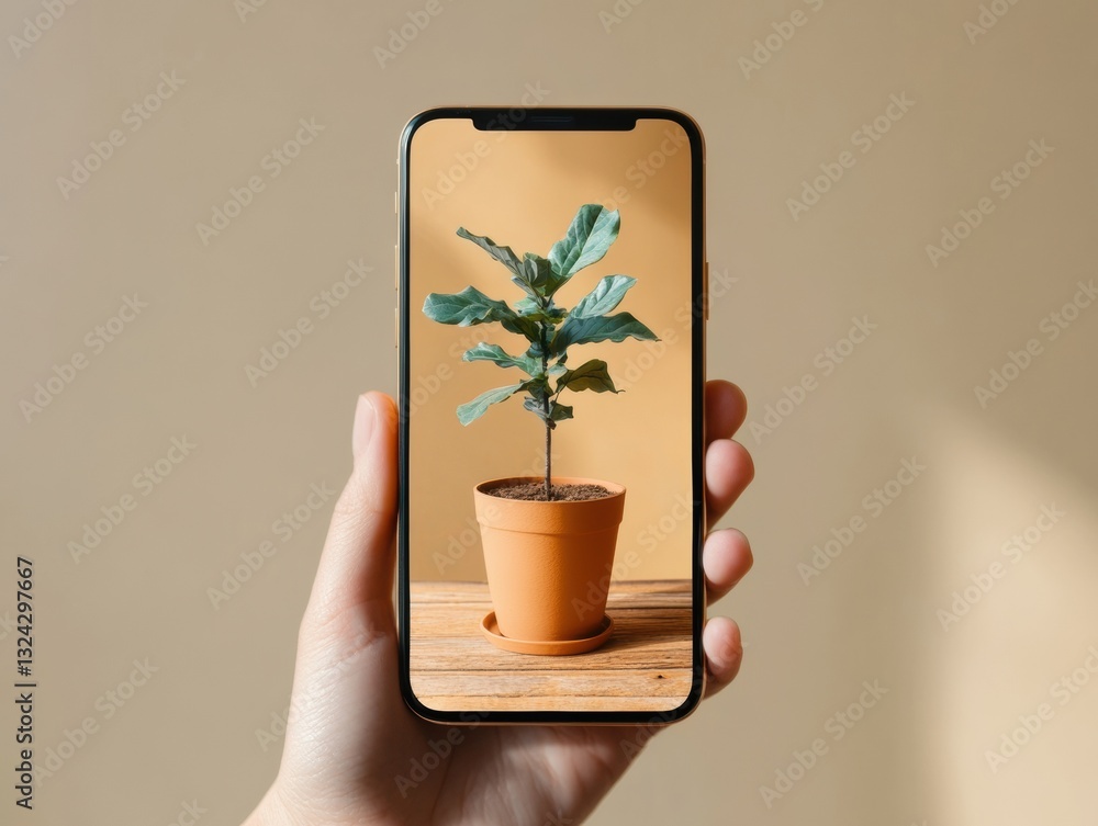 Aufkleber augmented reality home styling interactive digital plant visualization with fiddle leaf fig on minim