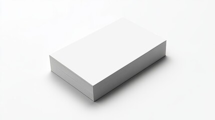 Stack of blank business cards centered on a white background, clean and professional design with ample copy space for branding and customization.