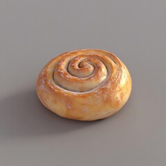 Fototapeta premium Single Delicious Spiral Pastry Delight Baked Treat Sweet Roll Confection Featuring Swirled Design