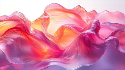 Obraz premium Abstract Art of Misty Pastel Pink and Lavender Swirl With Flowing Textures and Soft Colors
