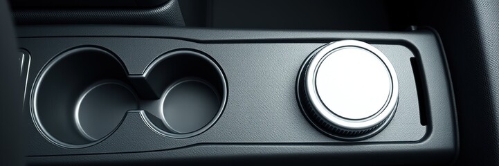 Modern Car Cup Holder Coaster Mockup with Design Space