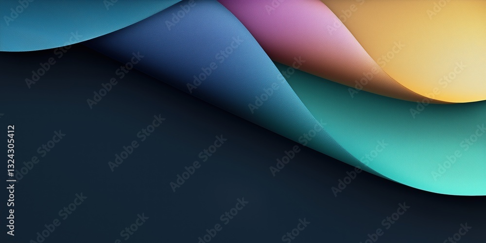 Aufkleber creative colorful abstract waves flow smoothly in a modern digital design backdrop