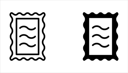 Postage stamp frames icon set. Vector graphics. Editable stroke on white background