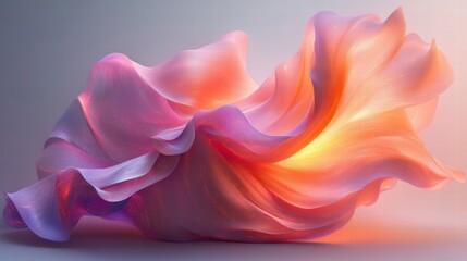 Obraz premium Abstract Art of Soft Pastel Fluid Motion with Glowing Dissolving Effects