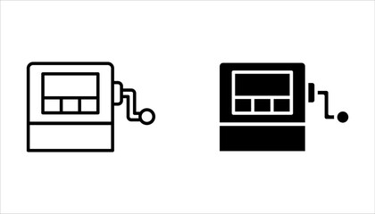 Wheel of fortune simple icon set, Lottery line icon on white background