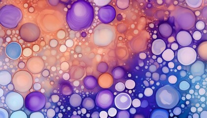 Colorful bubbles creating an abstract oil painting effect with orange, purple and blue gradient