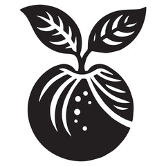 Orange Vector art illustration with leaves