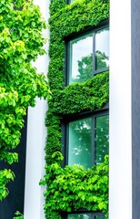 window with ivy