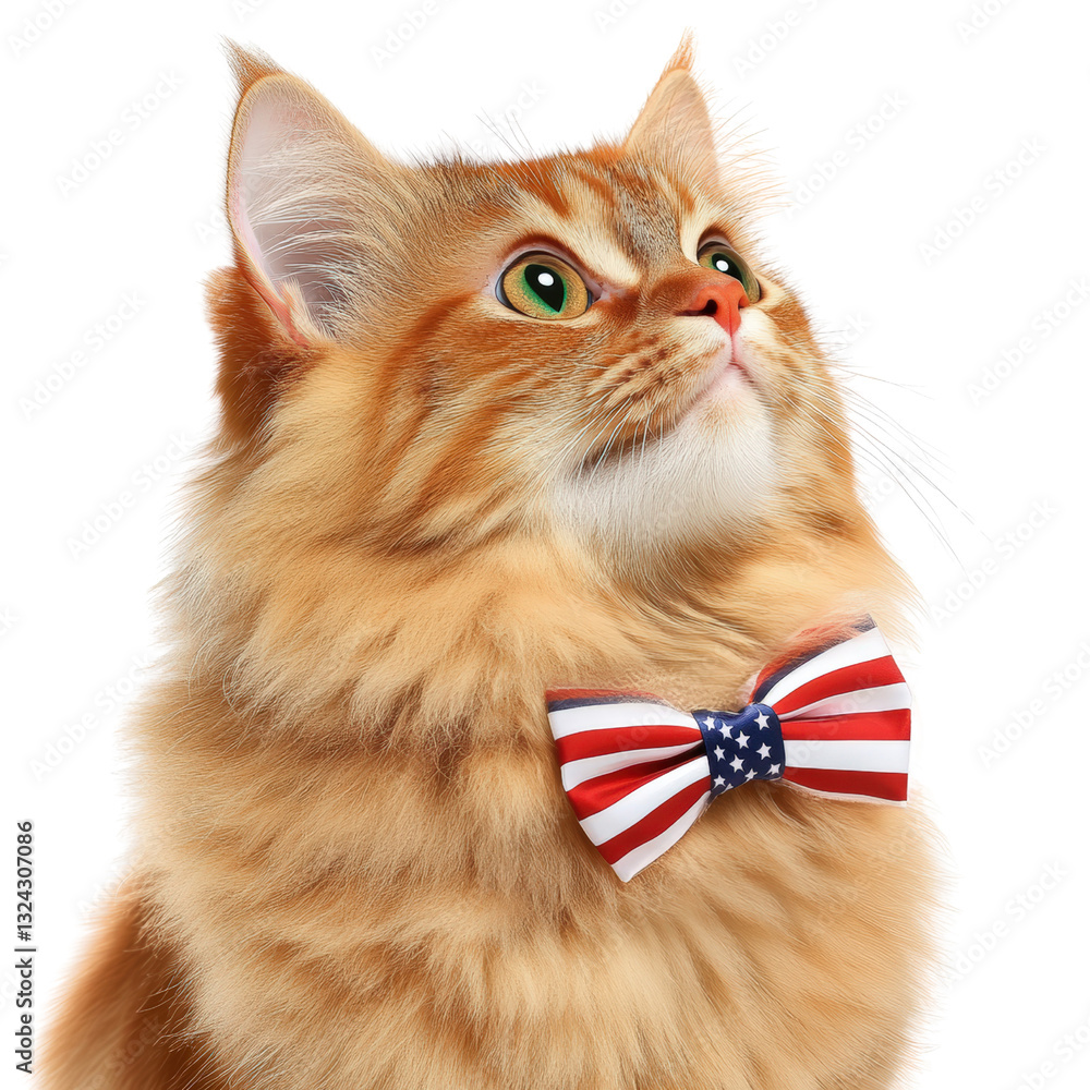 Poster adorable cat dressed in a stylish bow tie creating a playful and charming character in a cozy indoor