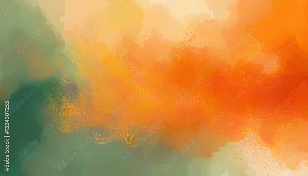 Poster orange and green blending together creating a textured abstract background